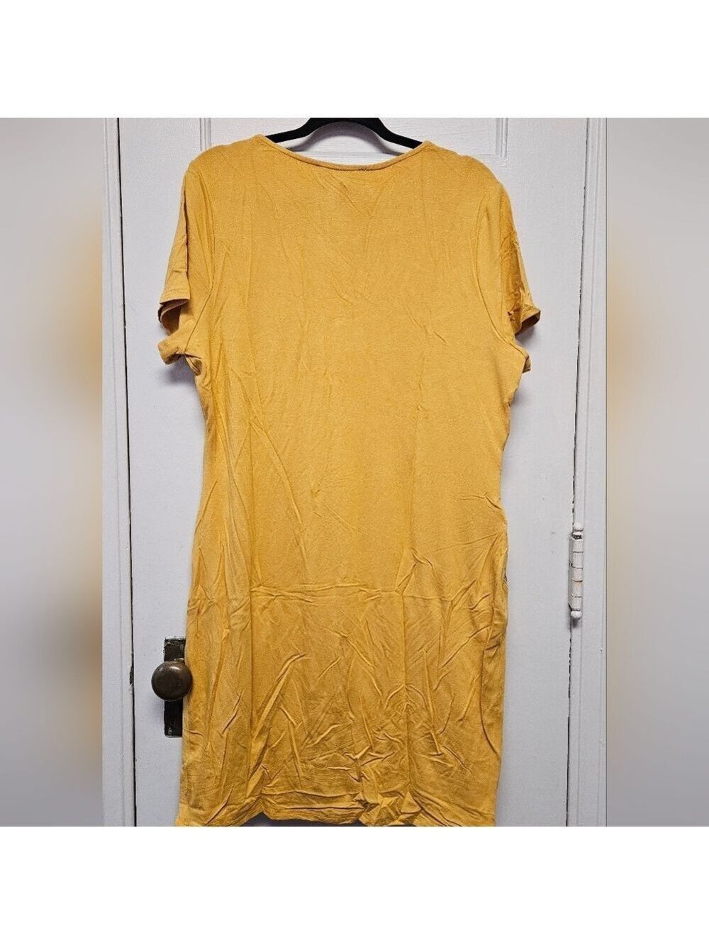 Bodycon Mustard Asymmetrical Zipper Dress Plus Sizes - Picture 6 of 6